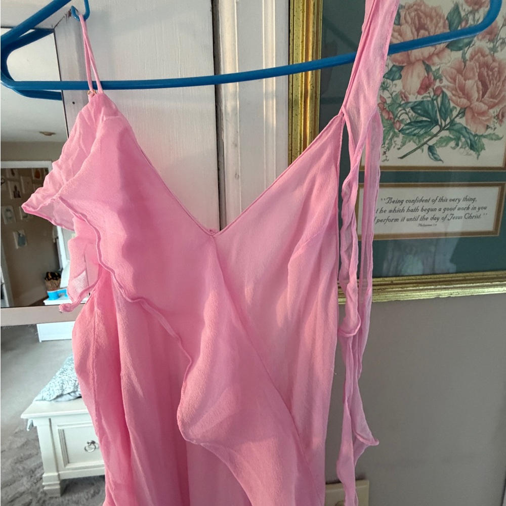 Amanda Uprichard Pink Ruffle dress, size L